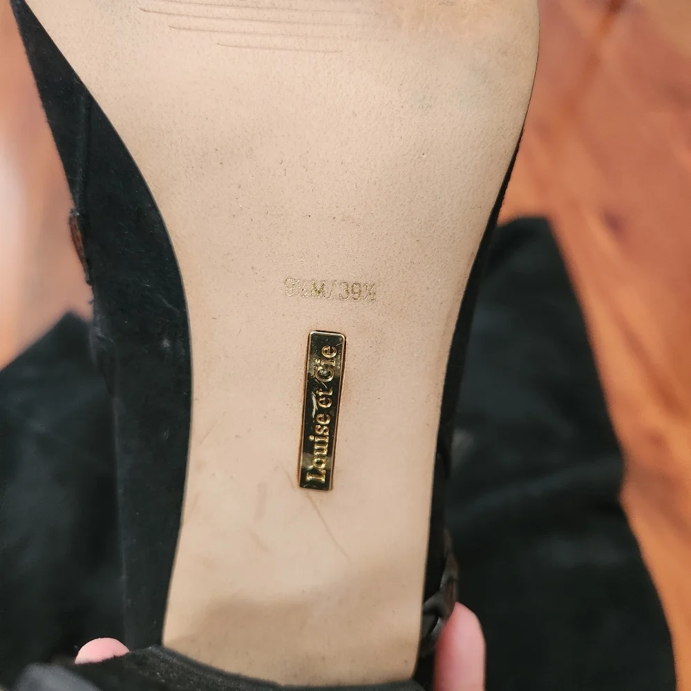 Louise et Cie Black Suede Leather Knee High Boots 9.5